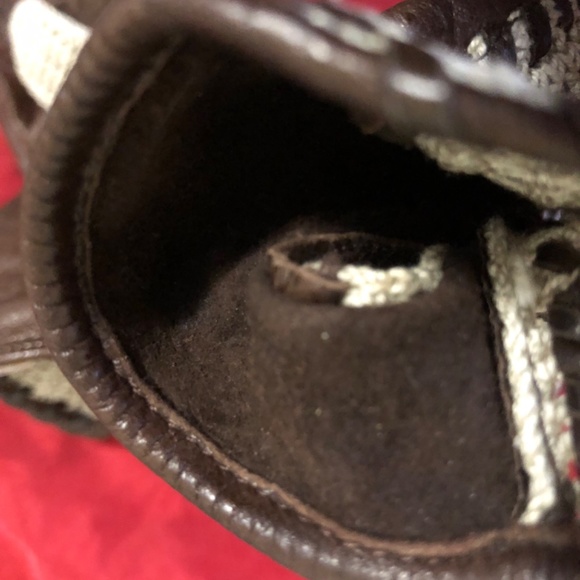 Vintage leather and linen driving gloves